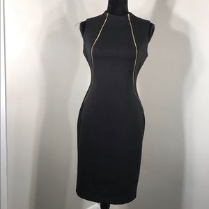 Calvin Klein Sleeveless Zipper Ponte Dress